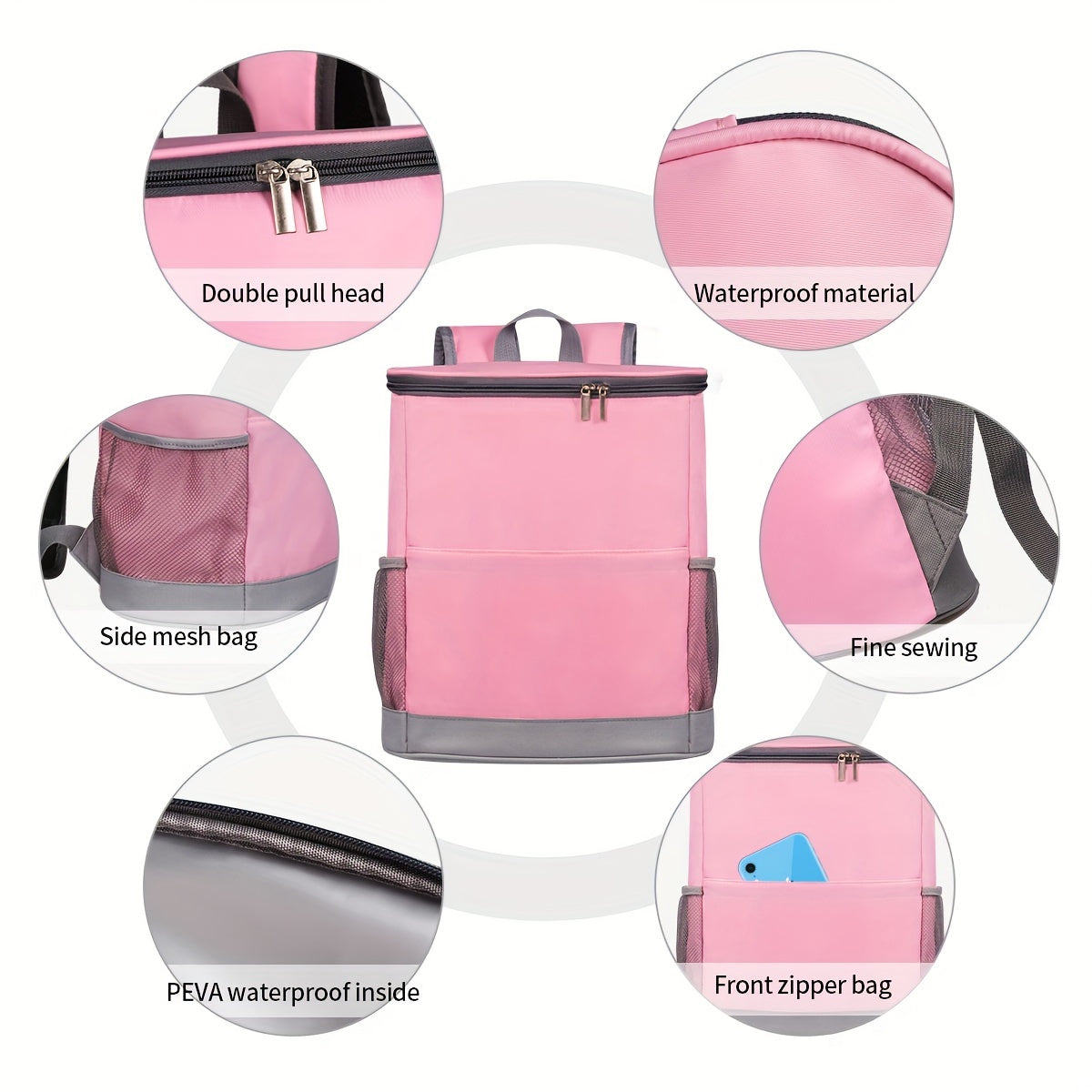 Cooler Backpack for 24 Cans – Ideal for Beach, Camping, and Picnics