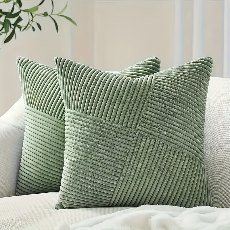 2-Piece Bohemian Style Corduroy Cushion Covers – Soft and Stylish for Sofa and Bed