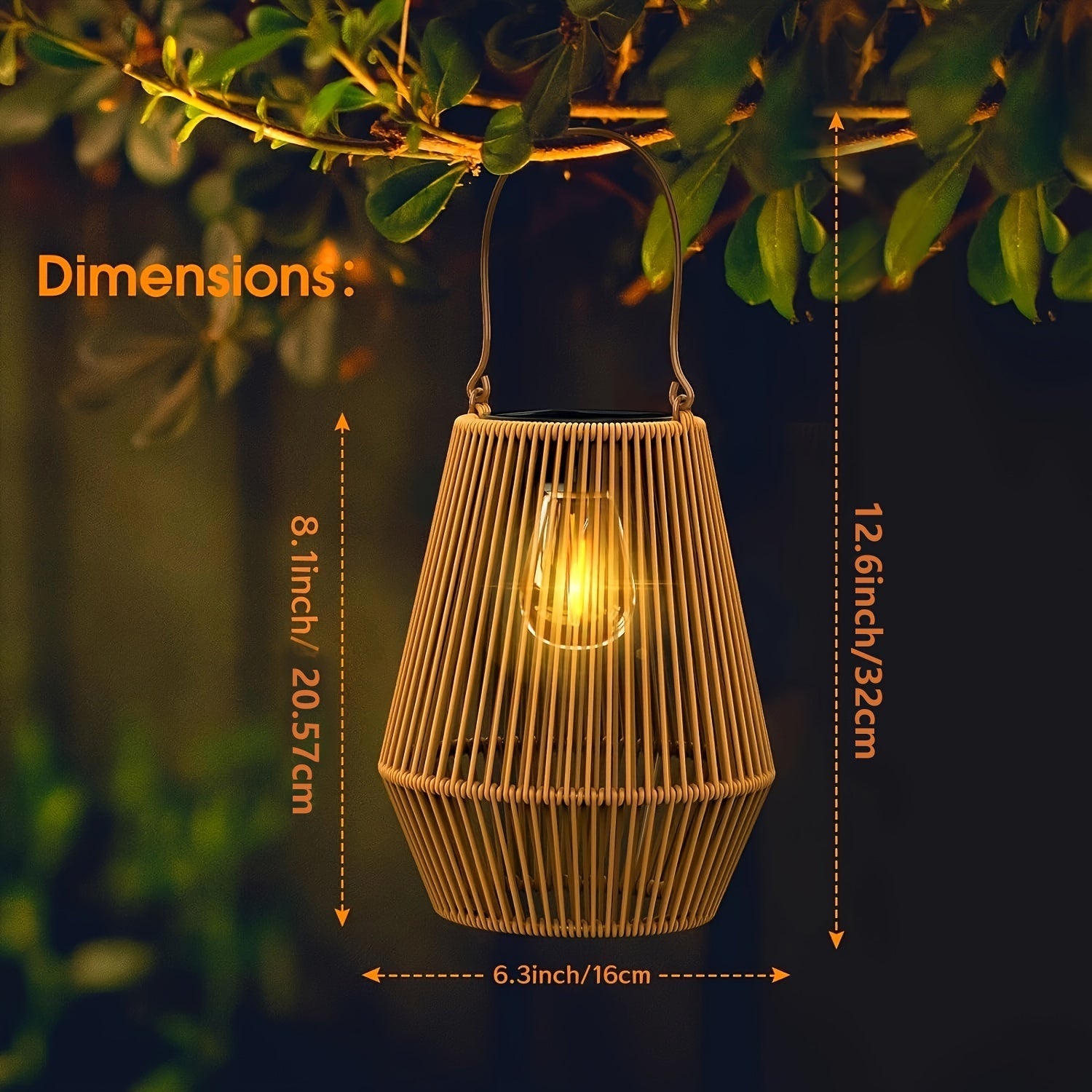 Solar Woven Lanterns – Elegant Hanging Lighting for Garden and Patio