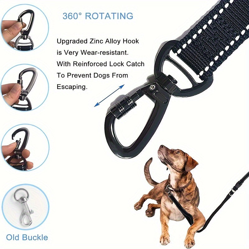 Adjustable Bungee Dog Leash – Shock Absorbing and Reflective for Large Dogs