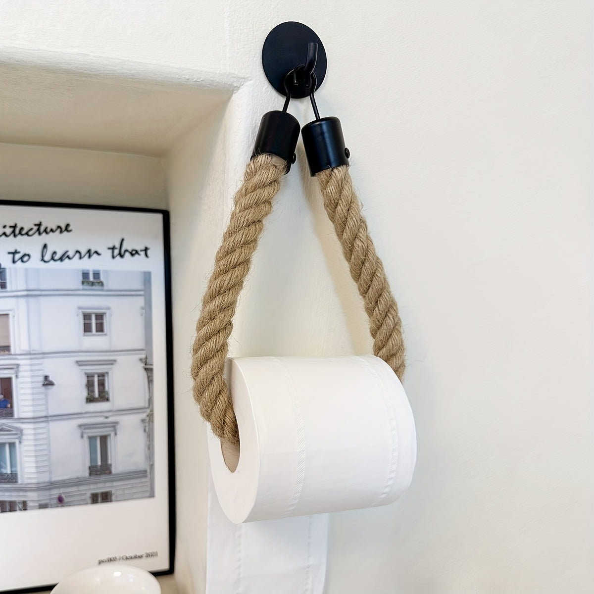 Hemp Rope Toilet Paper Holder - For Stylish Bathrooms