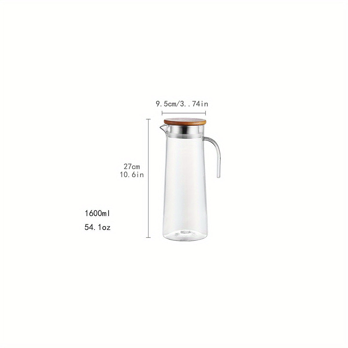 Glass Water Pitcher with Lid – Ideal for Juice, Bubble Tea, and Refreshing Summer Drinks