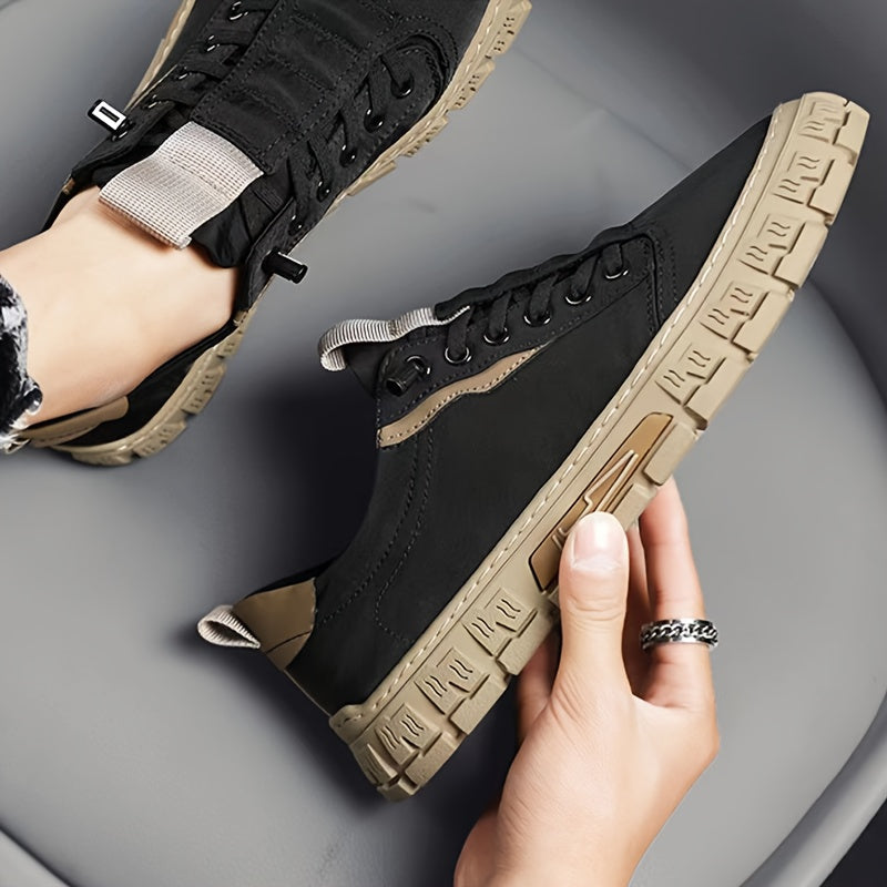 Solid Men's Casual Skate Shoes – Comfortable and Safe for Outdoor