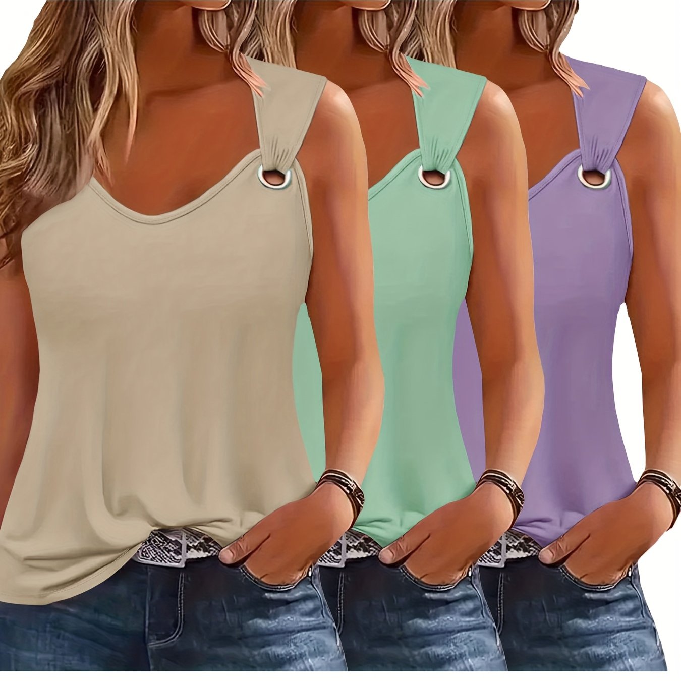 Ladies Tank Tops 3-Pack – Summer Ready and Loose Fit