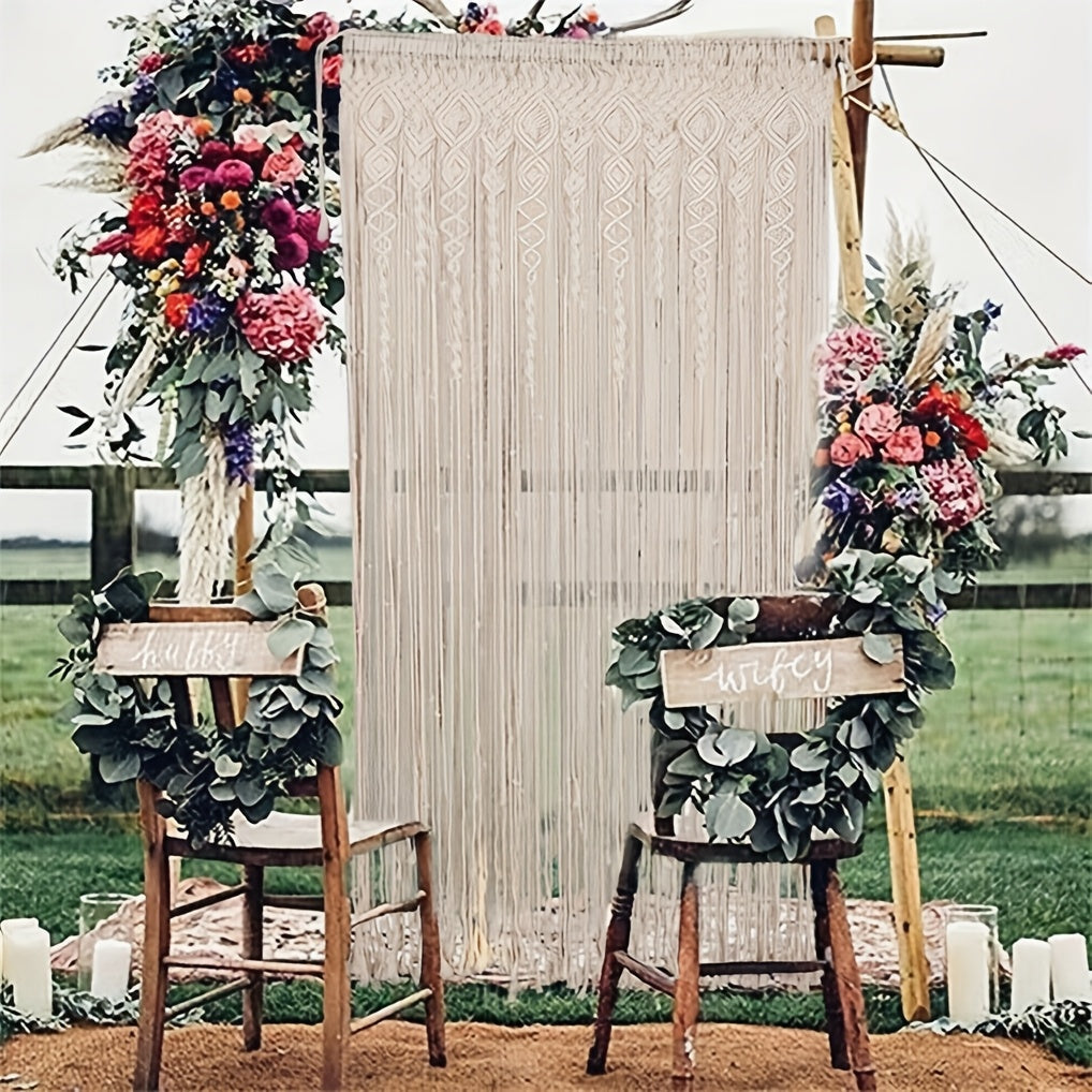 Boho Macramé Curtain – Decorative and Practical Room Divider