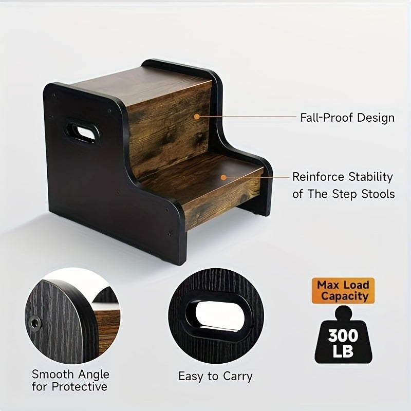 Rustic Wooden Stackable Stool - For Convenience and Safety