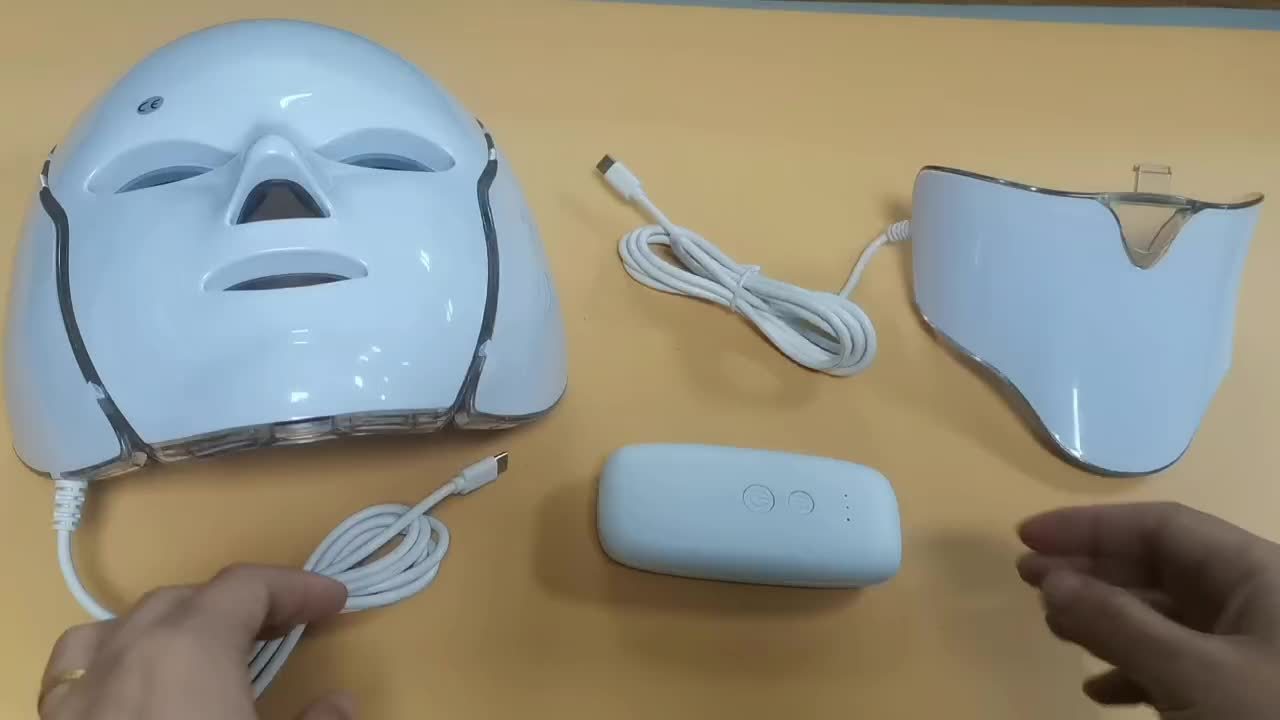 7-Colour LED Facial & Neck Mask – USB Rechargeable Skincare Device