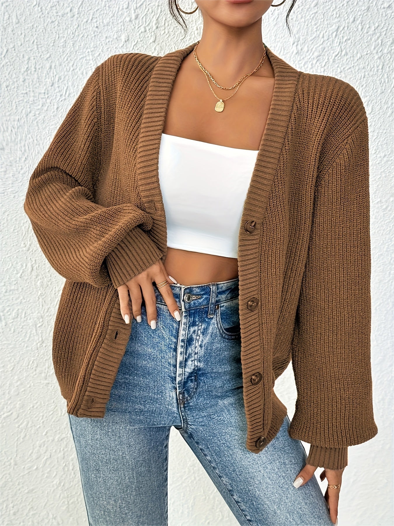 Autonomous Solid Knit Cardigan – Stylish and Warm for Spring and Autumn