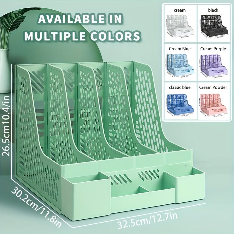 Desktop Document Organizer – 4 Compartments, Space-Saving, Removable, and Suitable for Office Supplies
