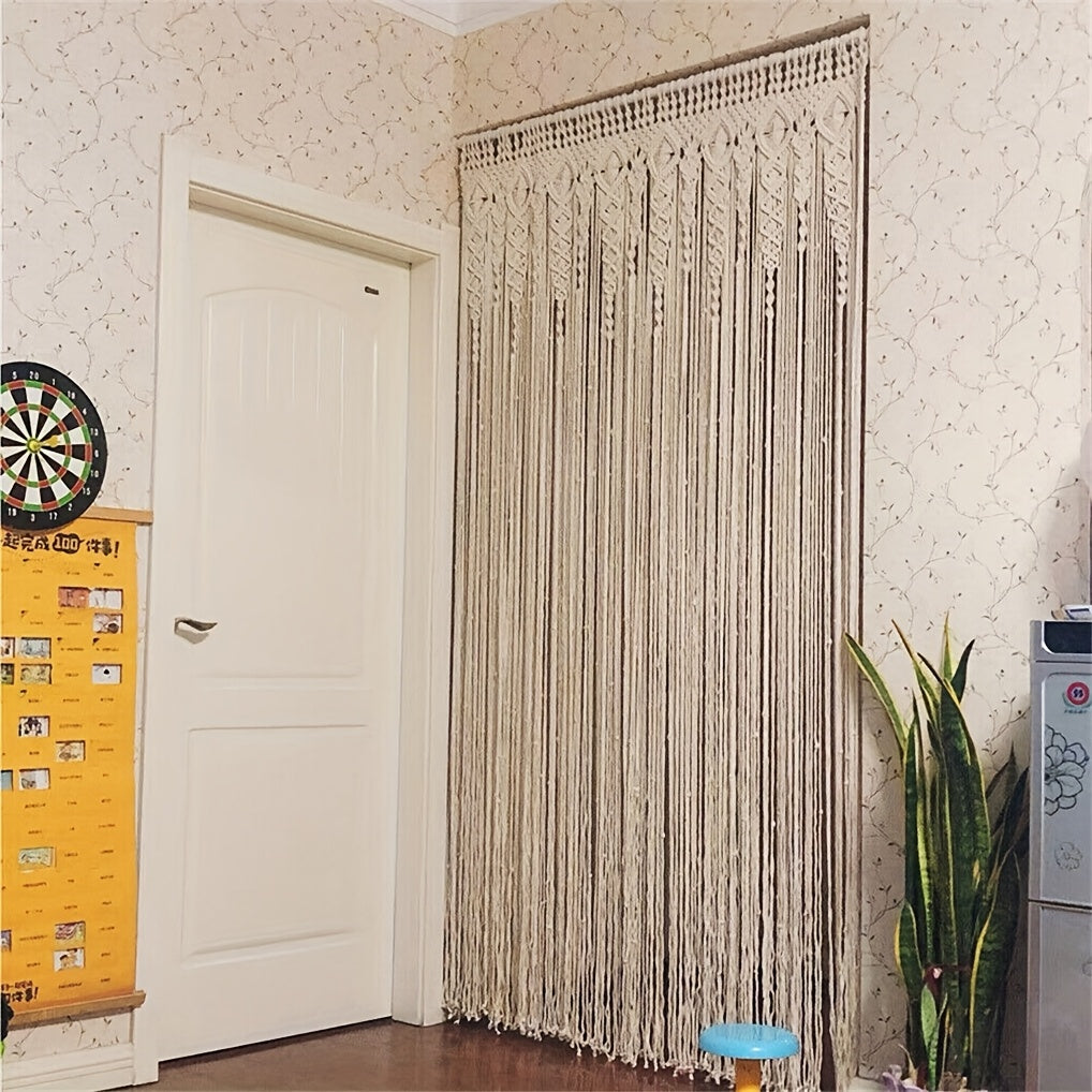 Boho Macramé Curtain – Decorative and Practical Room Divider