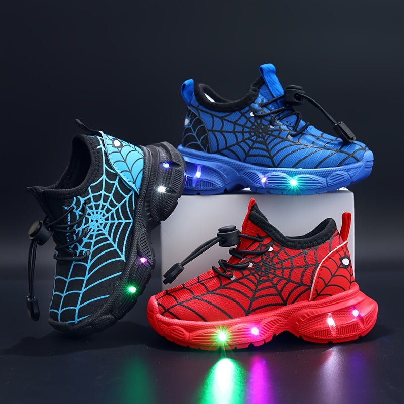 Joris' Spider Web Sneakers with LED Lighting - For Playful Children