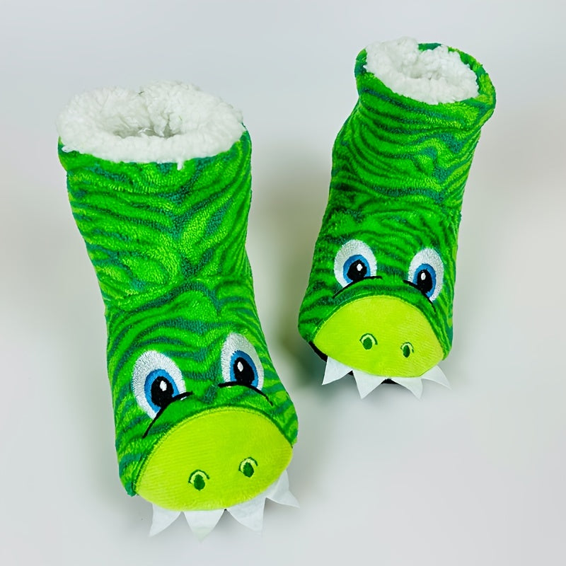 Cheerful Dinosaur Slippers for Kids - For a Cozy Fall and Winter