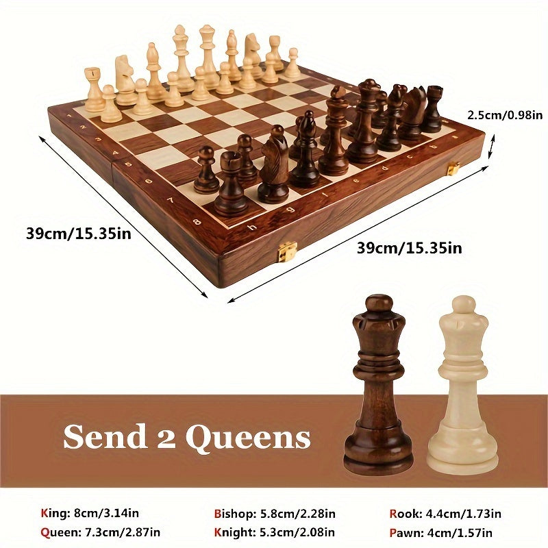 Wooden Chess Set – Elegant and Durable for Competitive Chess and Game Nights