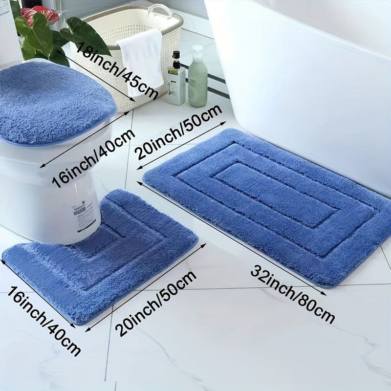 3-Piece Ultra-Fine Fiber Bathroom Rug Set – Quick-Drying and Absorbent