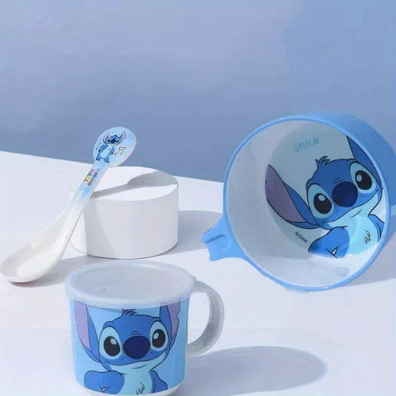 3-Piece Stitch Tableware Set – Bowl, Mug, and Spoon with Cute Cartoon Design