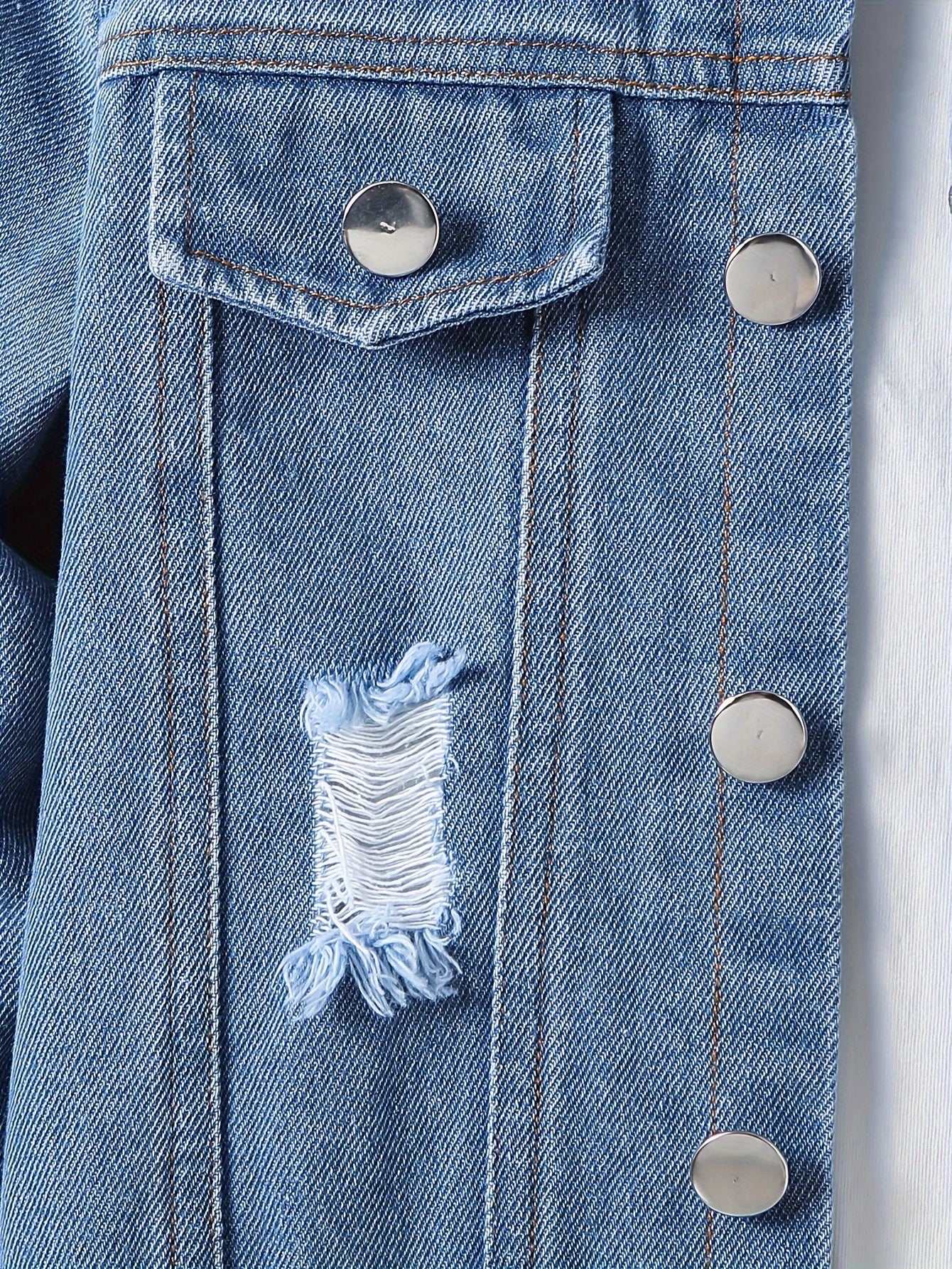 Casual Ripped Denim Jacket and Pants Set – Perfect for Adventurous Boys