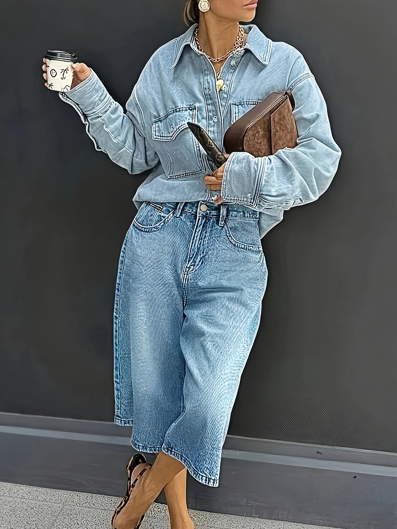 Plus Size High-Waisted Stretch Denim Shorts – Casual Wide Summer Pants with Pockets
