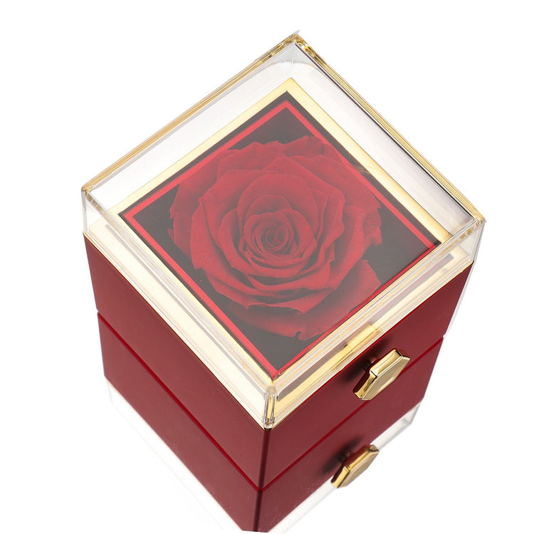 Amor's Flower Box – Eternal Rose with Engraving for Valentine's Day