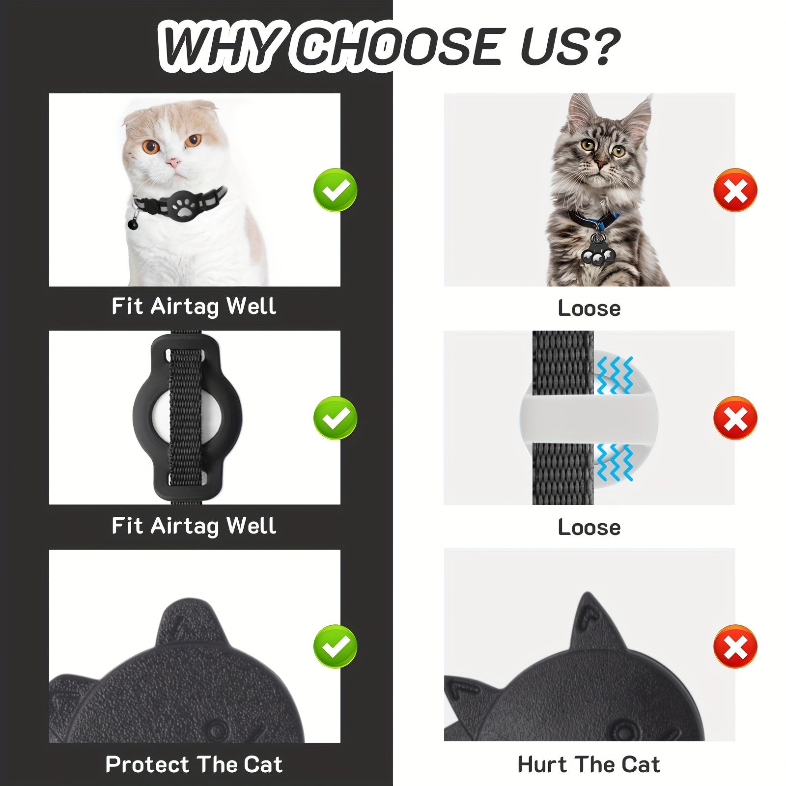 Cat Collar with Safety Buckle and Bell – Adjustable for Cats of Various Sizes