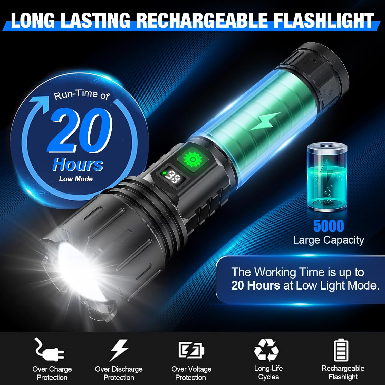 UltraBright Flashlight - Powerful and Rechargeable