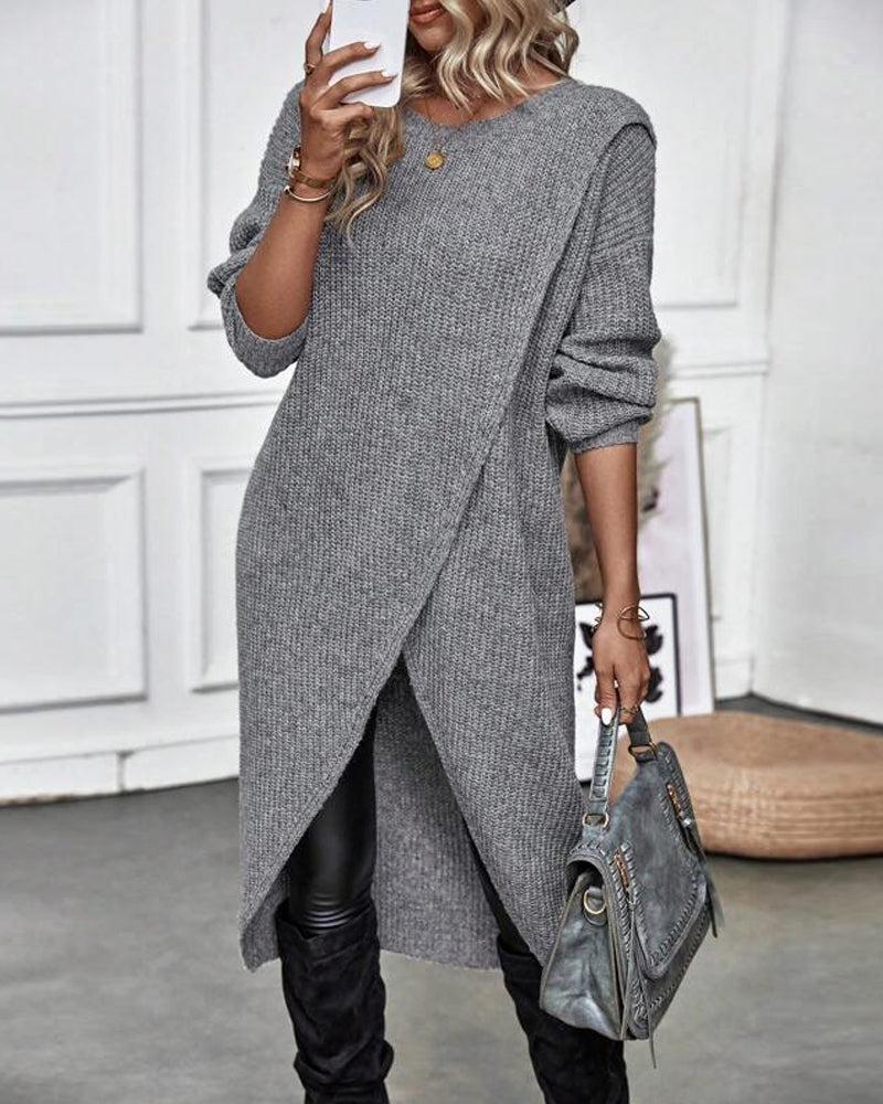 Lotte Asymmetric Knitted Dress – Elegant and Comfortable