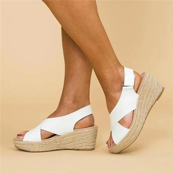 Chic Cross-Strap Wedge Sandals – Comfortable Summer Style