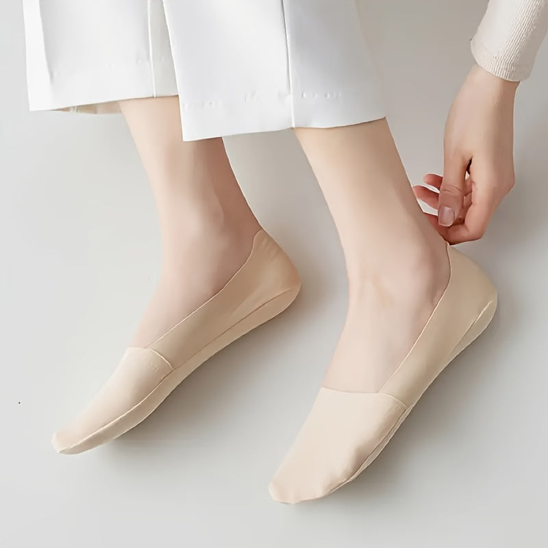 5 Pairs of Ice Silk Socks – Breathable and Non-Slip Invisible Socks for Women