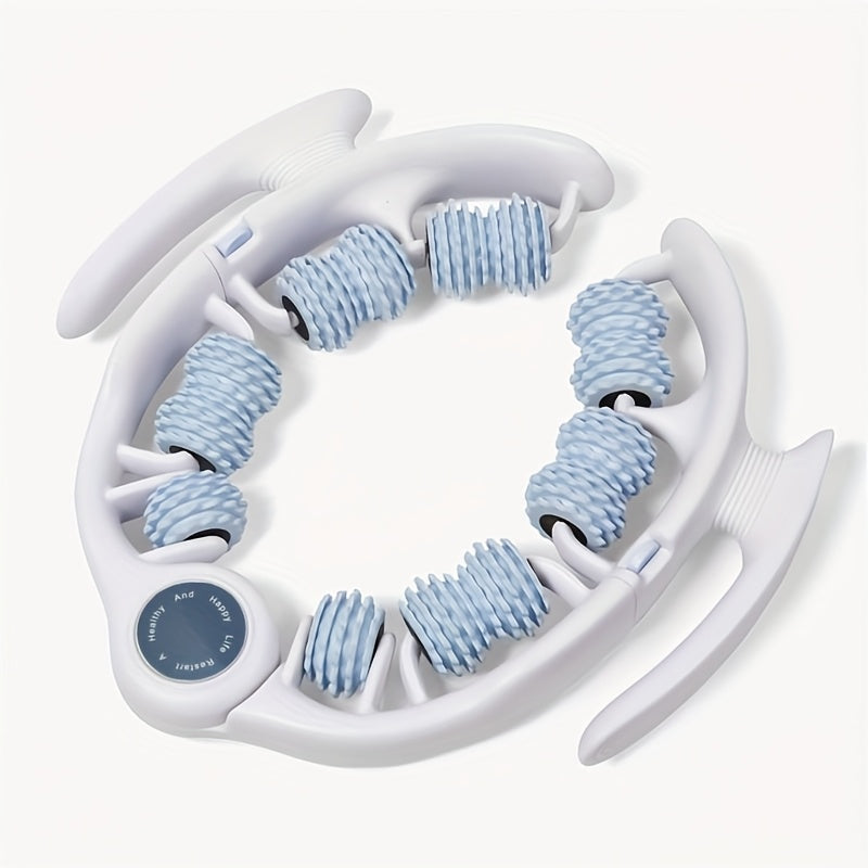 FlexiRoller 14-Wheel Massage Roller – Deep Muscle Relaxation with Leg Clamp