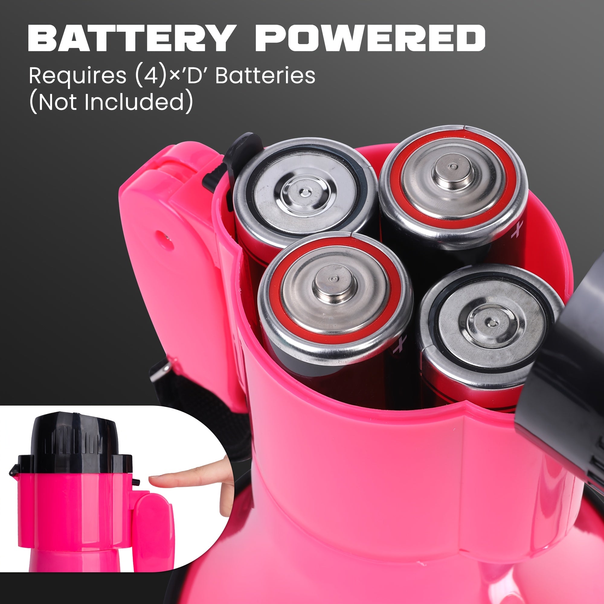 Powerful Megaphone with Siren - Range up to 731 meters, Adjustable Volume