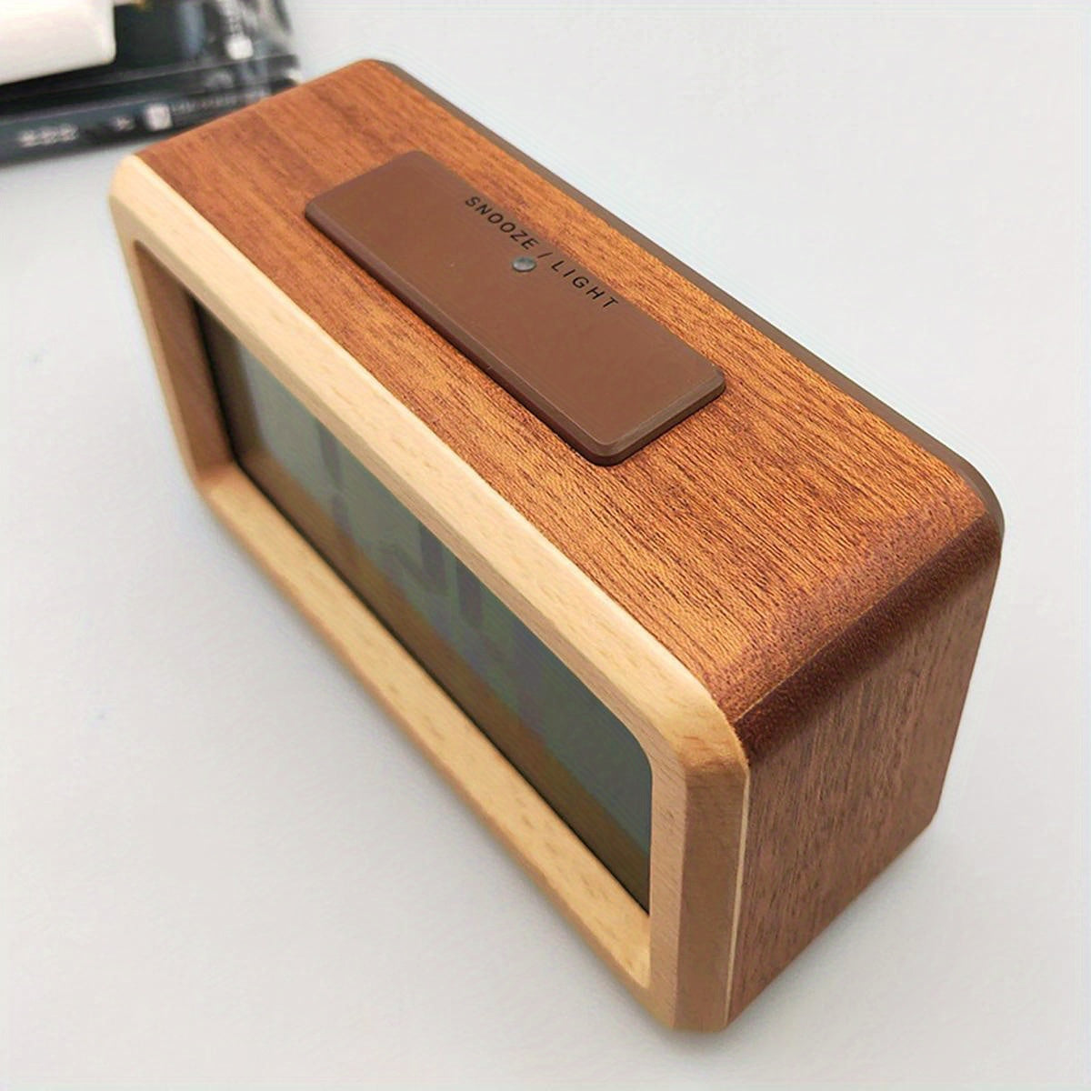 Wooden Digital Alarm Clock – LED Display with Temperature and Date