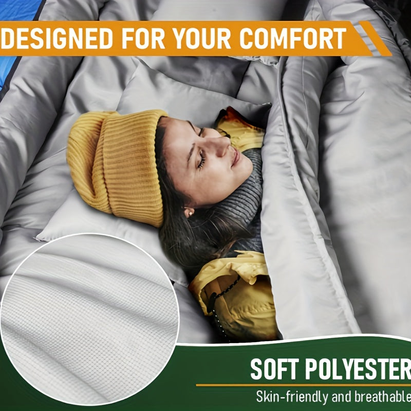 Deluxe 2-in-1 Camping Sleeping Bag with Pillow – Perfect for Camping and Outdoor Adventures