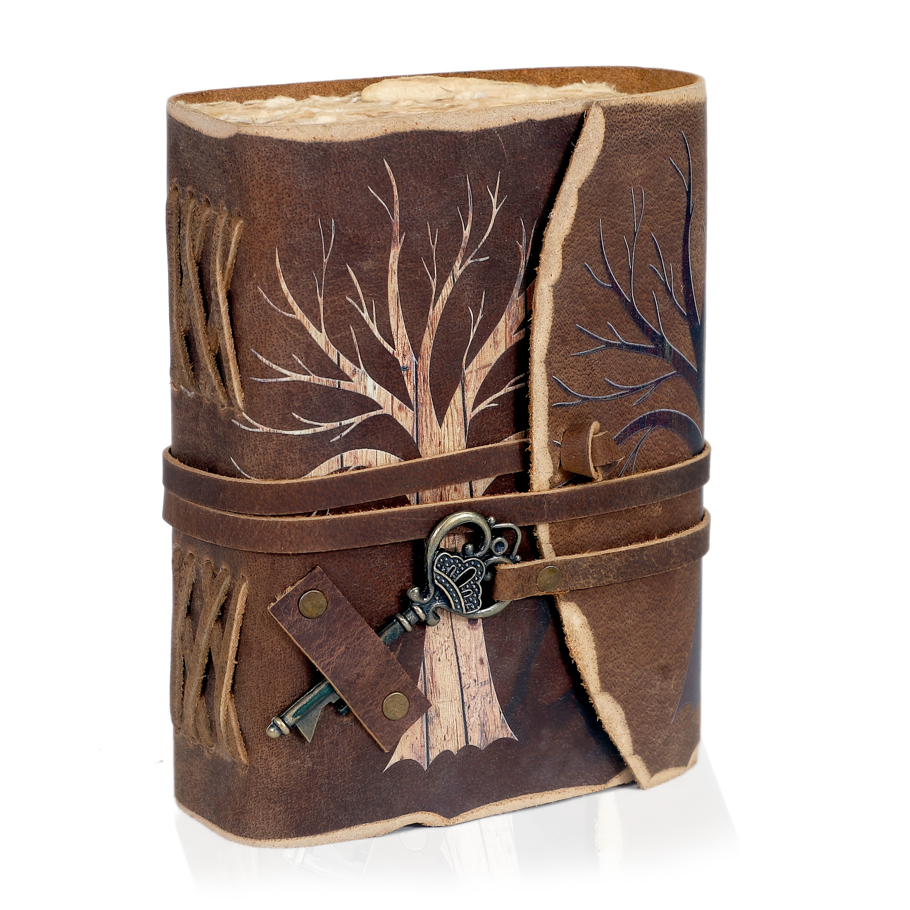 Handmade Vintage Notebook with Leather Look and Key Closure – For Creative Minds