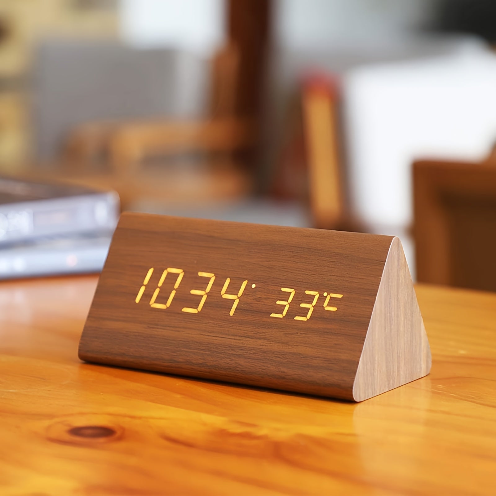 TriWood LED Alarm Clock – Functional and Minimalist Design