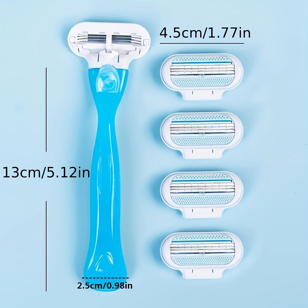 Manual Women's Razor with 8 Removable Blades – Smooth and Comfortable