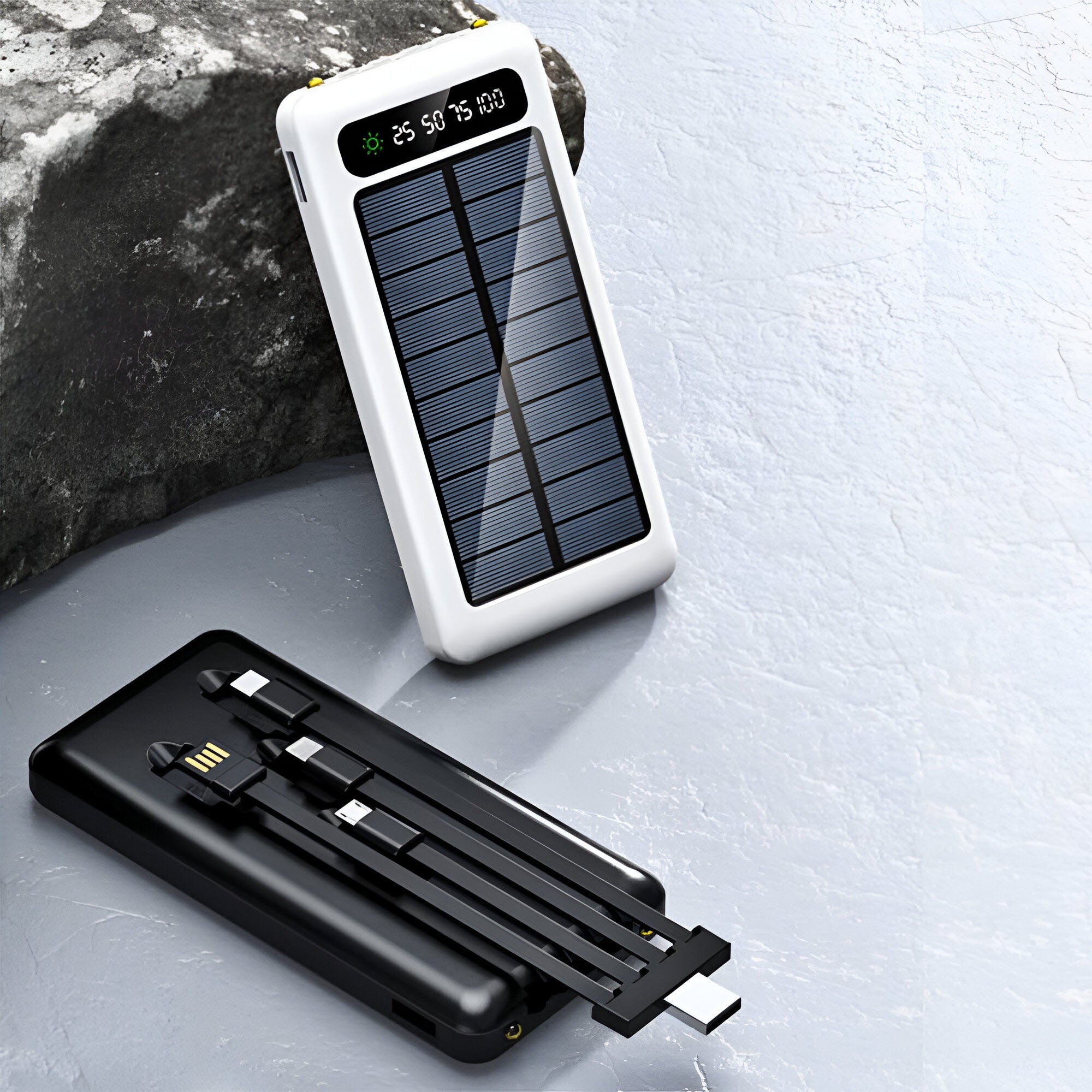 High-Capacity 20,000mAh Solar Power Bank – Fast and Dual Charging