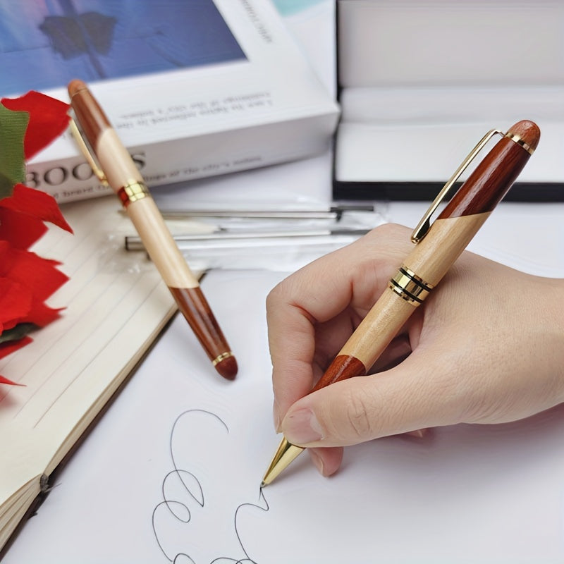 Premium Wooden Pen Box with Luxury Ballpoint Pen – Business and Stylish