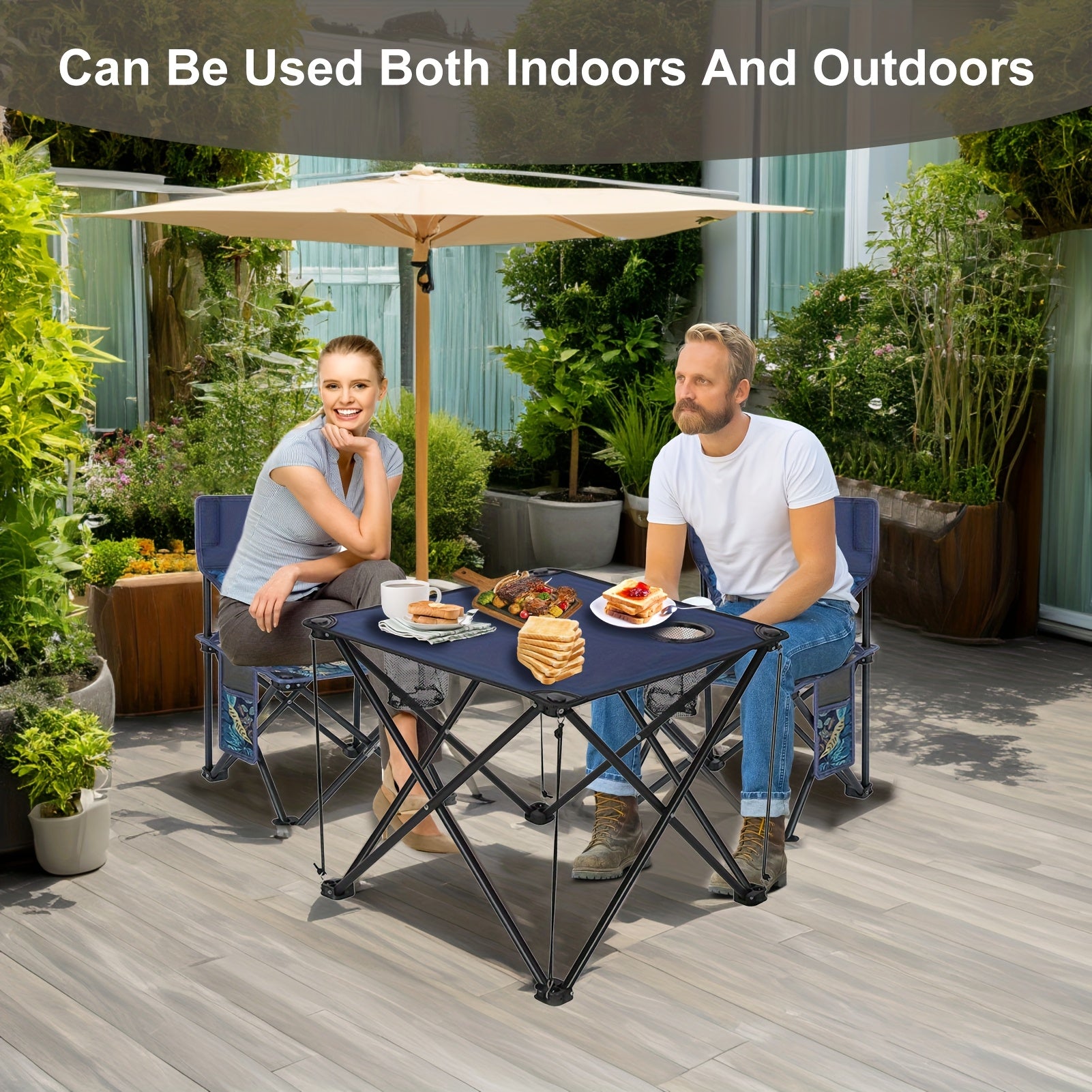 Foldable Outdoor Table & Chairs Set – Portable Camping & BBQ