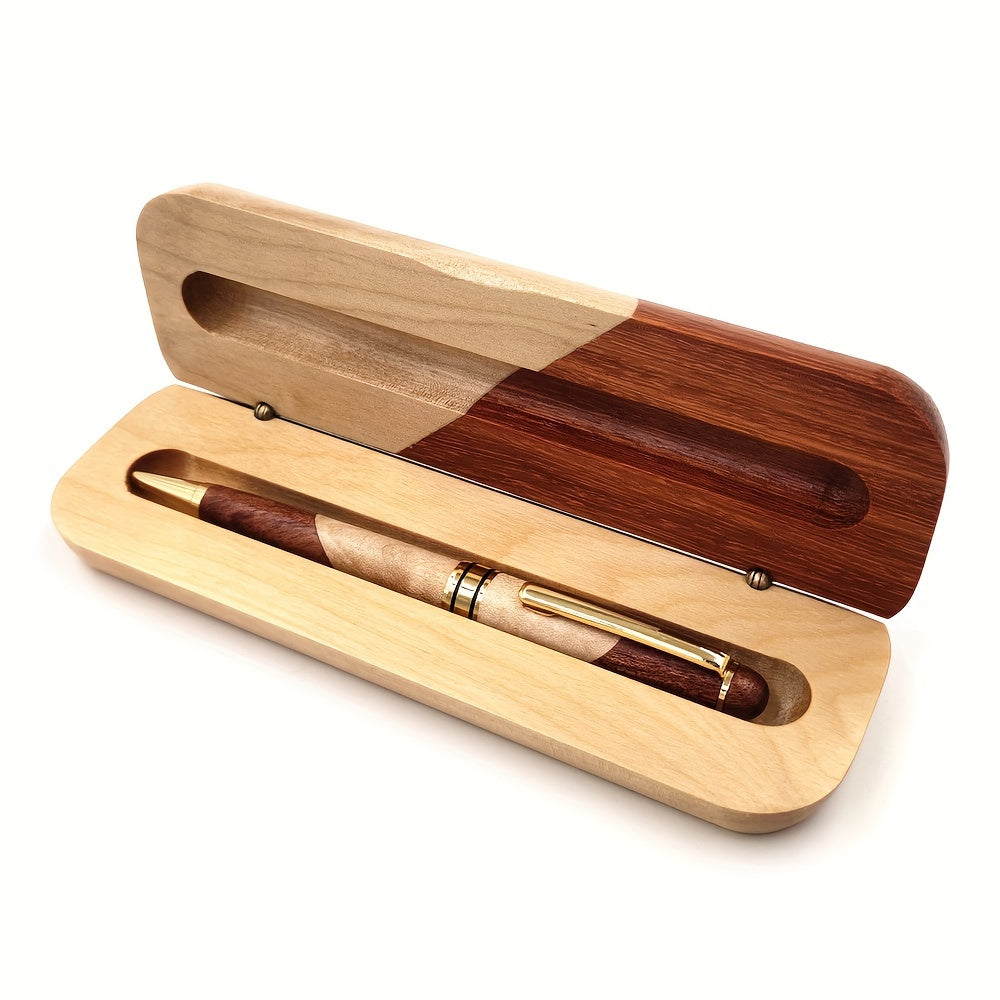 Premium Wooden Pen Box with Luxury Ballpoint Pen – Business and Stylish