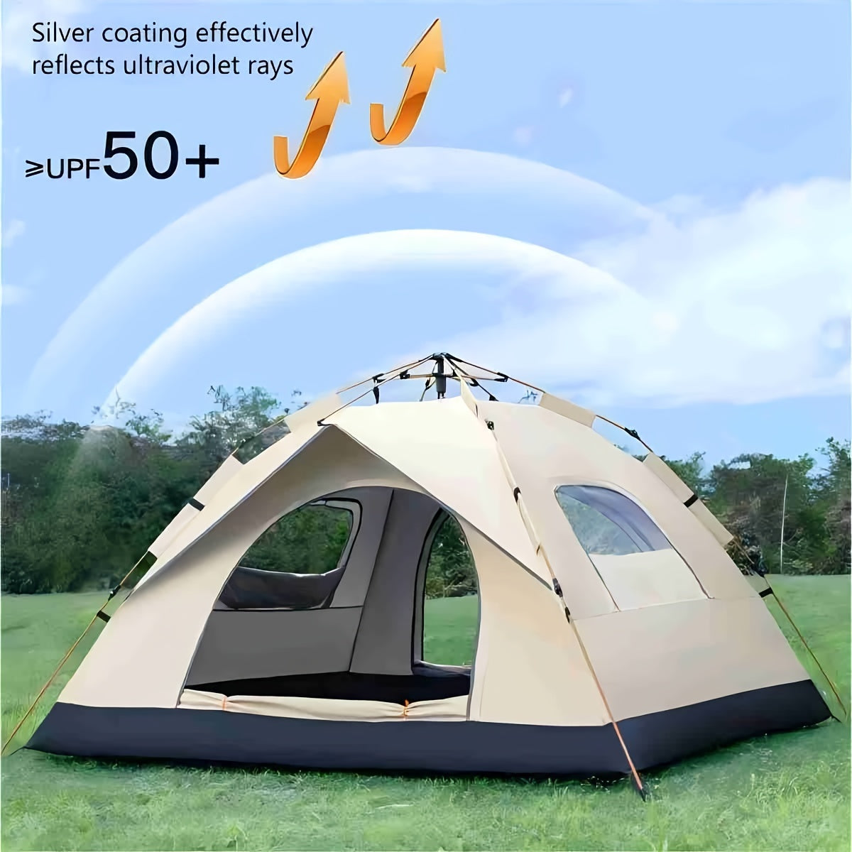 QuickCamp Tent - Quick-setup tent with UV protection for 4 people