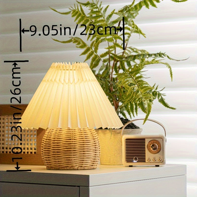 Bamboo Woven Table Lamp - Cozy and Refined Design