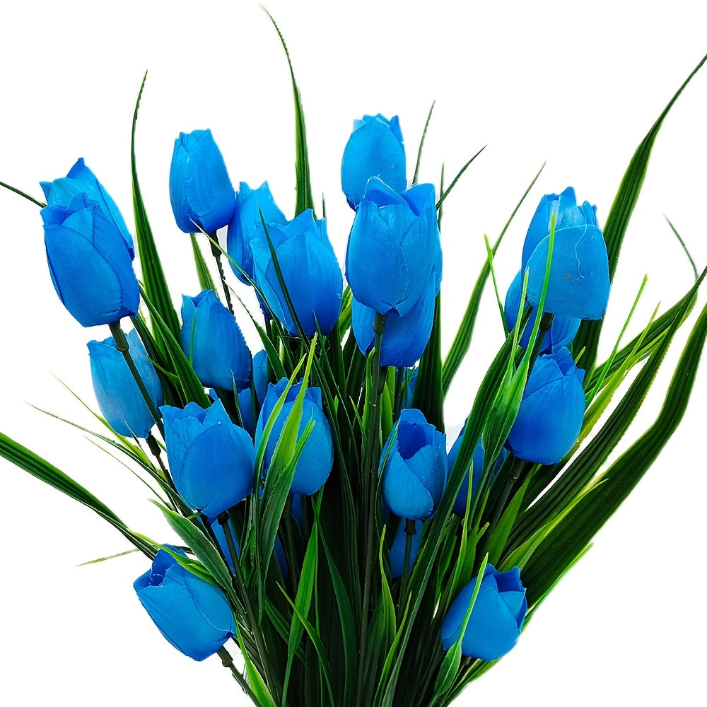 Set of 6 Bundles of Artificial Tulips – UV-Resistant and Realistic for Garden and Interior Decoration