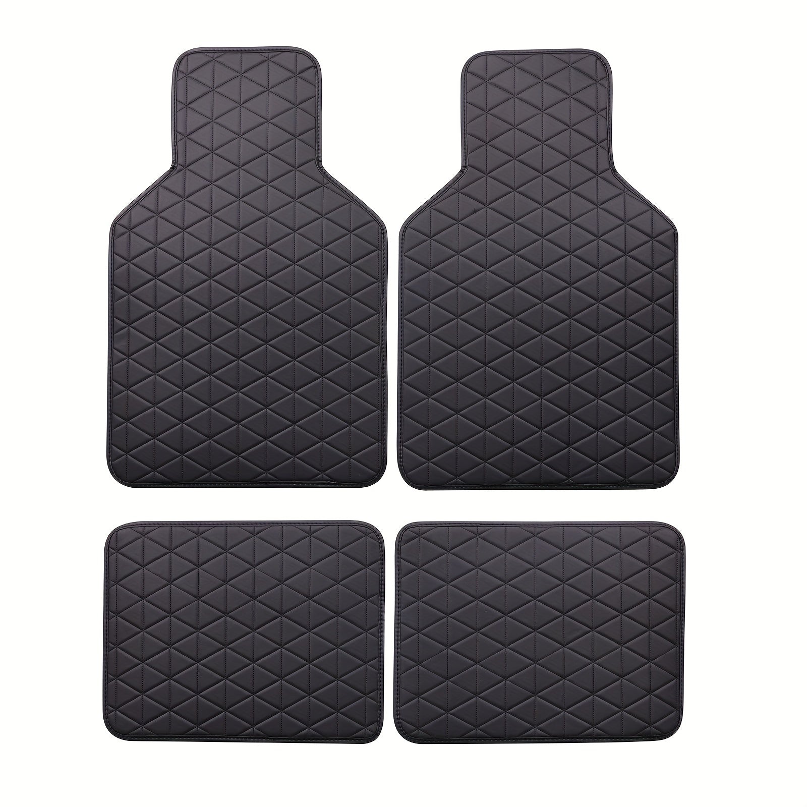 Set of 4 Waterproof PU Leather Floor Mats for Cars – Stylish and Durable