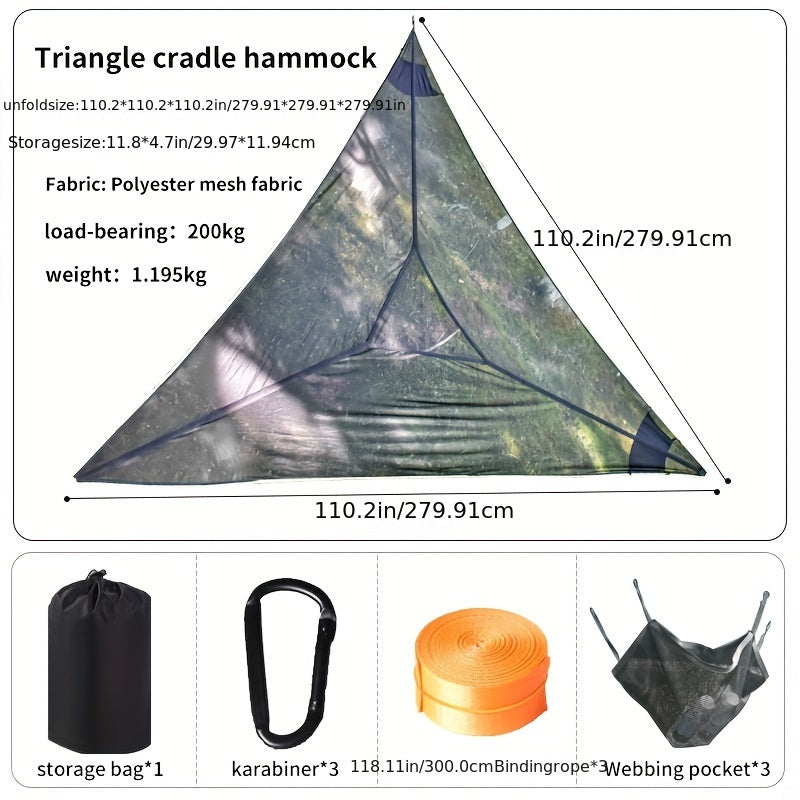 Outdoor Triangle Hammock – Spacious, Breathable, and Sturdy for Camping