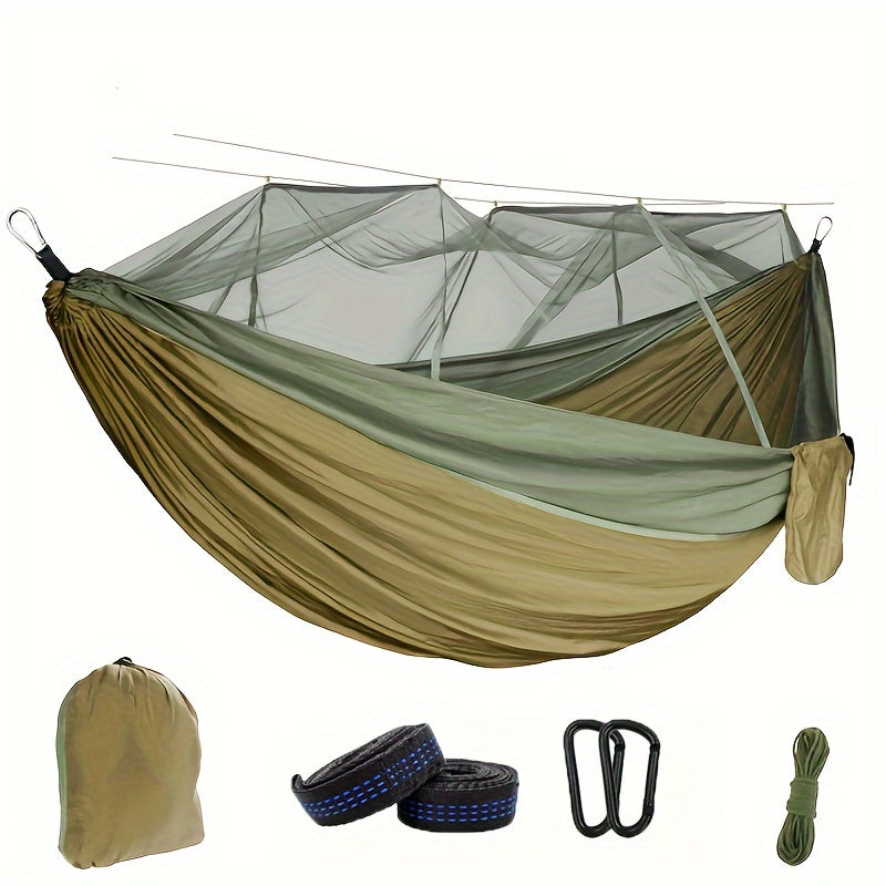 Double Hammock with Mosquito Net - Comfortable and Protective for Camping and Traveling
