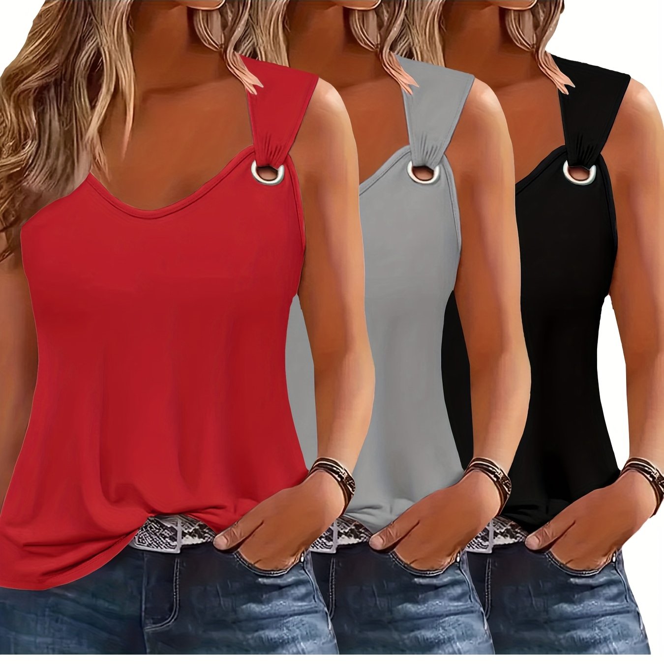 Ladies Tank Tops 3-Pack – Summer Ready and Loose Fit