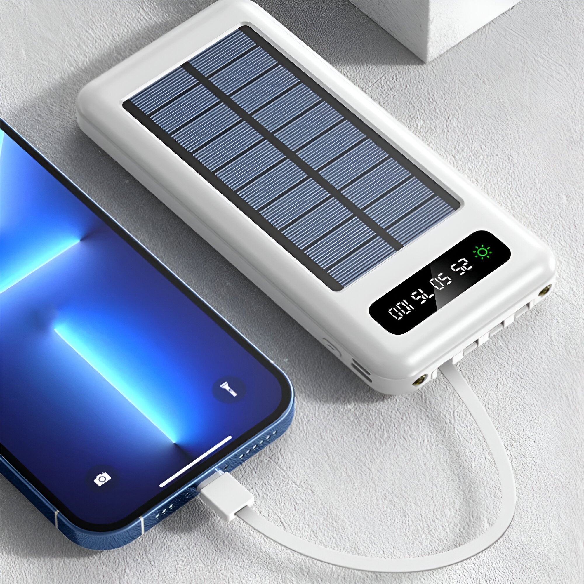 High-Capacity 20,000mAh Solar Power Bank – Fast and Dual Charging
