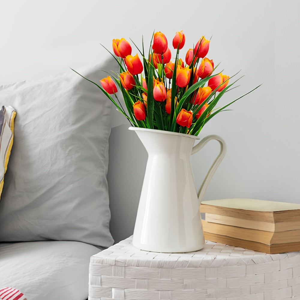 Set of 6 Bundles of Artificial Tulips – UV-Resistant and Realistic for Garden and Interior Decoration