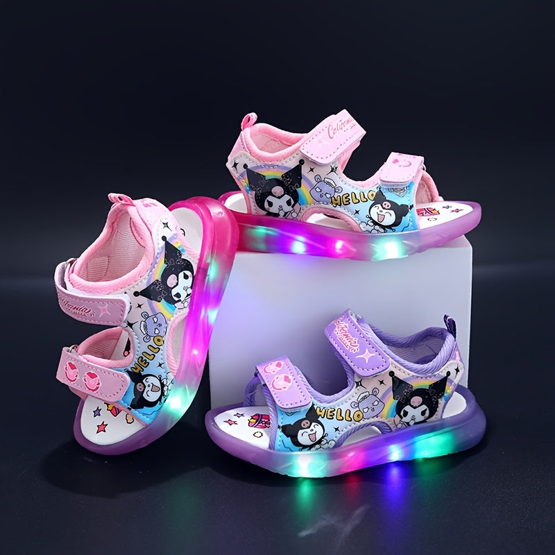 Sanrio Girls' Light-Up Sandals – Kawaii Cartoon Princess Sandals for Summer