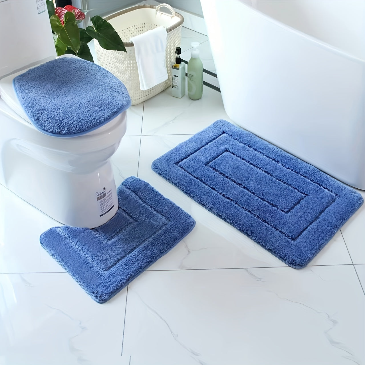 3-Piece Ultra-Fine Fiber Bathroom Rug Set – Quick-Drying and Absorbent