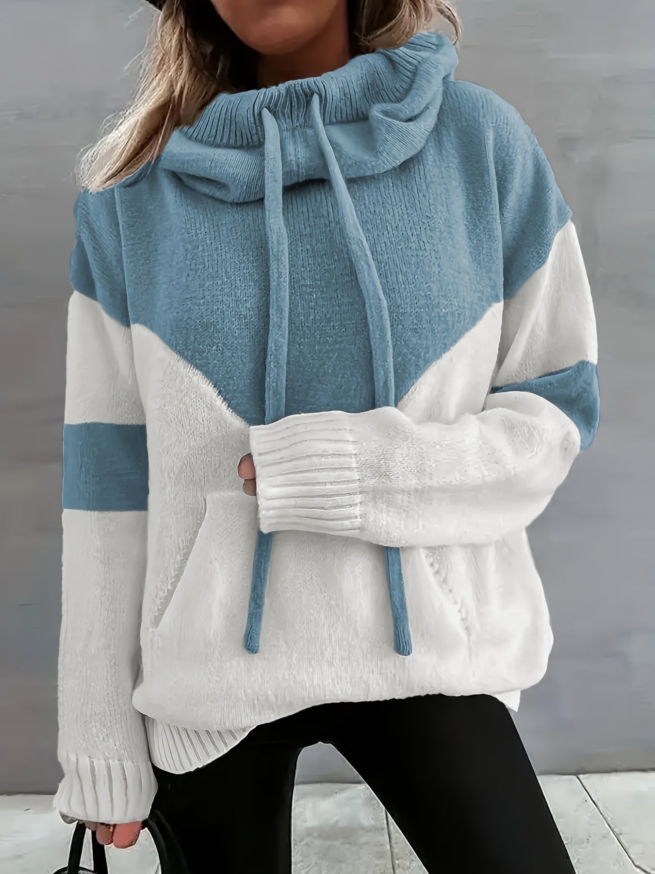 Ava Color Block Hoodie Sweater - Stylish and Comfortable for Women